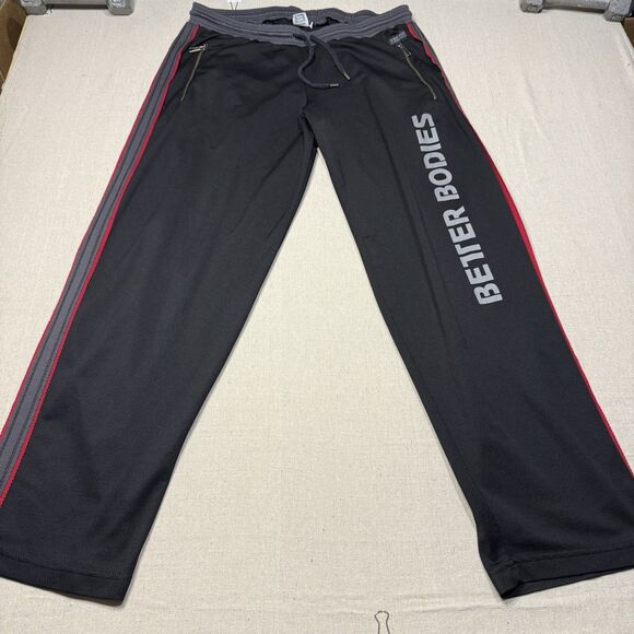 Better Bodies Classic Mesh Sweatpants Men’s Size 2XL XXL Black Gray Red - Picture 1 of 6